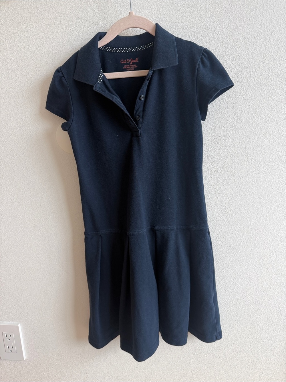 Cat & Jack Navy Polo Dress with Flared Skirt